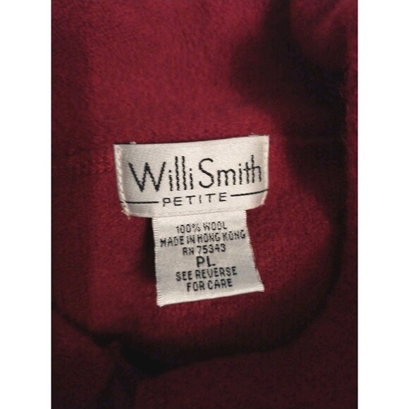Willi Smith Women’s Cropped Cardigan Sz PL Red 100% Wool Button Up Warm Sweater - Picture 5 of 6